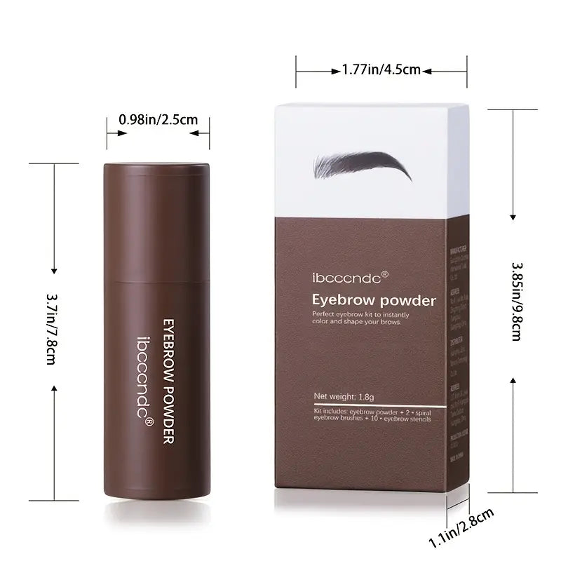 Kit de Pó para Sobrancelhas com 6 Cores, Carimbo e Estêncil